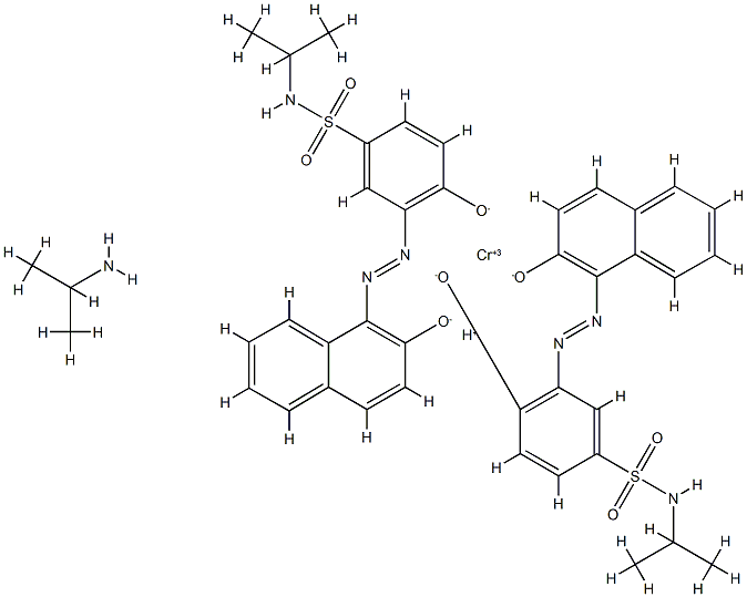 hydrogen bis[4-hydroxy-3-[(2-hydroxy-1-naphthyl)azo]-N-isopropylbenzenesulphonamidato(2-)]chromate(1-), compound with isopropylamine (1:1) Structure