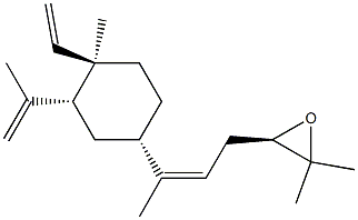 (R)-3-[3-[(1S)-4β-Vinyl-4-methyl-3α-isopropenylcyclohexan-1α-yl]-2-butenyl]-2,2-dimethyloxirane 구조식 이미지