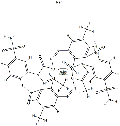 sodium bis[3-[4,5-dihydro-4-[(2-hydroxy-5-methyl-3-nitrophenyl)azo]-3-methyl-5-oxo-1H-pyrazol-1-yl]benzene-1-sulphonamidato(2-)]chromate(1-) Structure