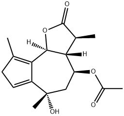 (3S)-4β-Acetoxy-6β-hydroxy-3,6,9-trimethyl-3aβ,4,5,6,8,9bα-hexahydroazuleno[4,5-b]furan-2(3H)-one Structure