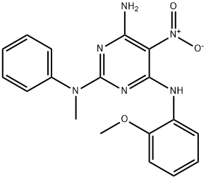 N~4~-(2-methoxyphenyl)-N~2~-methyl-5-nitro-N~2~-phenylpyrimidine-2,4,6-triamine 구조식 이미지