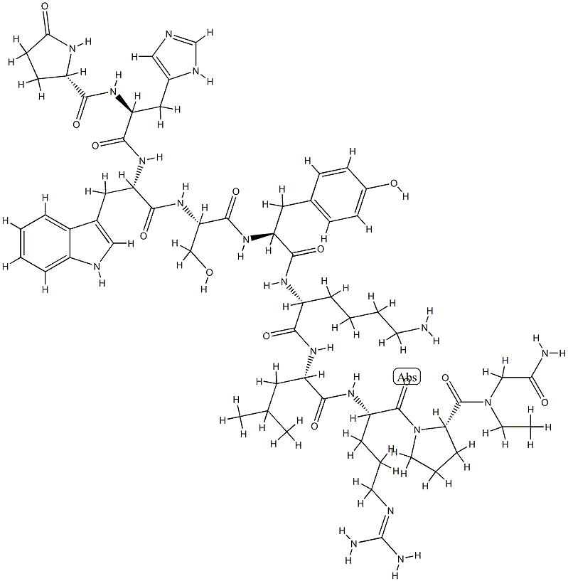 LHRH, Lys(6)-N-Et-GlyNH2(10)- 구조식 이미지