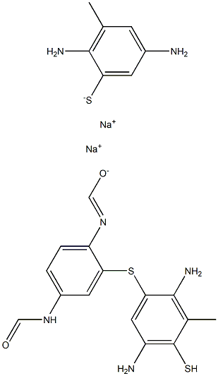 Formamide, N,N'-1,4-phenylenebis-, reaction products with 4-methyl-1,3-benzenediamine and sulfur, leuco derivs. 구조식 이미지