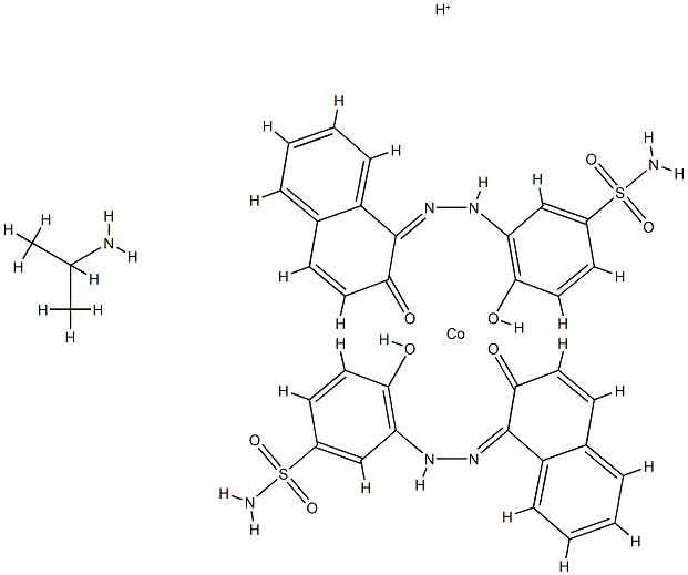 hydrogen bis[4-hydroxy-3-[(2-hydroxy-1-naphthyl)azo]benzenesulphonamidato(2-)]cobaltate(1-), compound with methylethylamine (1:1) Structure
