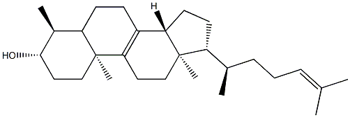 4α-Methylcholesta-8,24-dien-3β-ol Structure