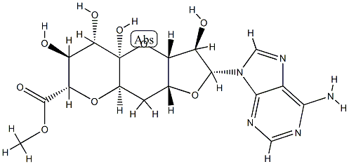 (11R)-11-C-(6-Amino-9H-purin-9-yl)-2,6:8,11-dianhydro-7-deoxy-α-L-ido-D-lyxo-5-undecoulo-5,9-pyranosonic acid methyl ester Structure