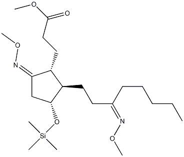 (1R)-5-메톡시이미노-2β-[3-(메톡시이미노)옥틸]-3α-[(트리메틸실릴)옥시]-1α-시클로펜탄프로피온산메틸에스테르 구조식 이미지