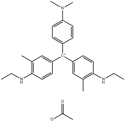 Метилий, 4-(диметиламино)фенилбис4-(этиламино)-3-метилфенил-, ацетат структурированное изображение