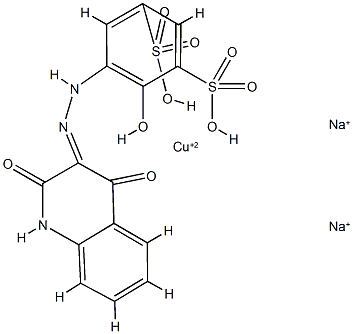 disodium [4-hydroxy-5-[(1,2,3,4-tetrahydro-2,4-dioxo-3-quinolyl)azo]benzene-1,3-disulphonato(4-)]cuprate(2-) Structure