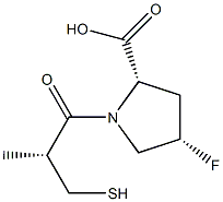 L-Proline, 4-fluoro-1-(3-mercapto-2-methyl-1-oxopropyl)-, 1(R*),2.alpha.,4.alpha.- 구조식 이미지