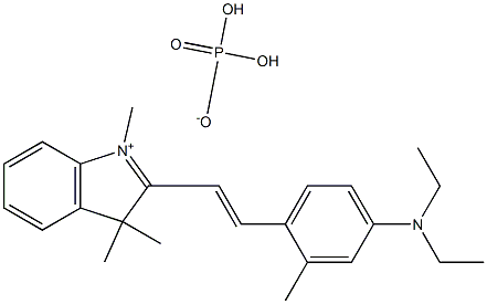 3H-Indolium, 2-[2-[4-(diethylamino)-2- methylphenyl]ethenyl]-1,3,3-trimethyl-, [2S-(2α,5α,6)]-, phosphate (1:1) 구조식 이미지