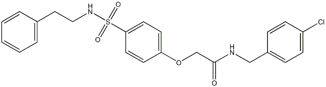 N-(4-chlorobenzyl)-2-(4-{[(2-phenylethyl)amino]sulfonyl}phenoxy)acetamide Structure