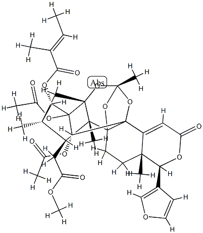 14,15-Didehydrophragmalin 2,30-diacetate 3-[(E)-2-methyl-2-butenoate] Structure