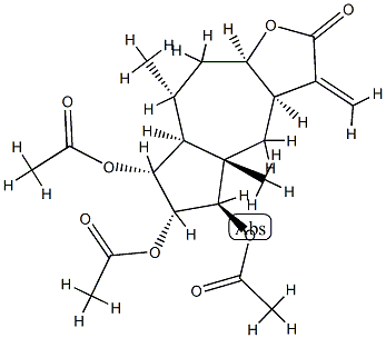 (3aR)-5β,6α,7α-Tris(acetyloxy)-3aα,4,4a,5,6,7,7aα,8,9,9aα-decahydro-4aβ,8α-dimethyl-3-methyleneazuleno[6,5-b]furan-2(3H)-one Structure