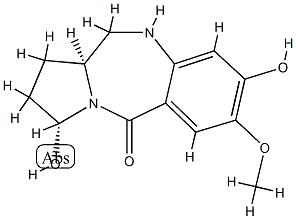5H-Pyrrolo(2,1-c)(1,4)benzodiazepin-5-one, 1,2,3,10,11,11a-hexahydro-3 ,8-dihydroxy-7-methoxy-, (3R-cis)- Structure