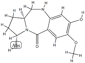 5H-Pyrrolo(2,1-c)(1,4)benzodiazepin-5-one, 1,2,3,10,11,11a-hexahydro-3 ,8-dihydroxy-7-methoxy-, (3R-cis)- 구조식 이미지