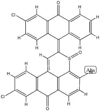 4(5or6)-bromo-9-chloro-2-(3-chloro-10-oxo-9(10H)-anthrylidene)anthra[1,9-bc]thiopyran-7(2H)-one 구조식 이미지