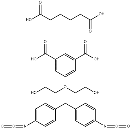 1,3-벤젠디카르복실산,헥산디산중합체,1,1-메틸렌비스4-이소시아나토벤젠및2,2-옥시비스에탄올 구조식 이미지