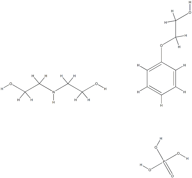 Ethanol, 2,2'-iminobis-, compd. with α-phenyl-ω-hydroxypoly( oxy-1,2-ethanediyl) phosphate Structure