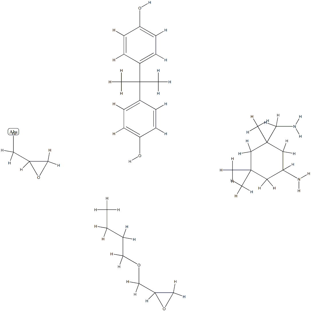 Phenol, 4,4'-(1-methylethylidene)bis-, polymer with 5-amino-1,3,3-trimethylcyclohexanemethanamine, (butoxymethyl)oxirane and (chloromethyl)oxirane Structure