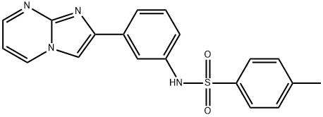 N-(3-imidazo[1,2-a]pyrimidin-2-ylphenyl)-4-methylbenzenesulfonamide 구조식 이미지