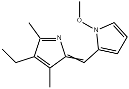 1H-Pyrrole,2-[(4-ethyl-3,5-dimethyl-2H-pyrrol-2-ylidene)methyl]-1-methoxy-(9CI) Structure