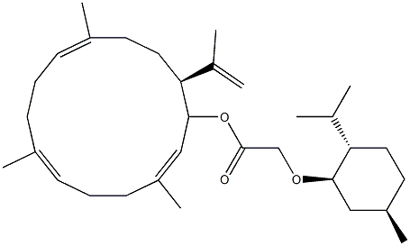 (1R,14S,2E,6E,10E)-1-[[(2α-Isopropyl-5β-methylcyclohexyl)oxy]acetoxy]-14β-isopropenyl-3,7,11-trimethylcyclotetradeca-2,6,10-triene Structure