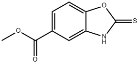 2-MERCAPTO-1,3-BENZOXAZOLE-5-카르복실산메틸에스테르 구조식 이미지