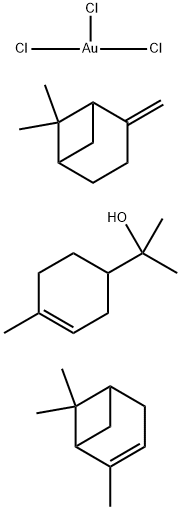 3-사이클로헥센-1-메탄올,α,α,4-트리메틸-,α-피넨및-피넨과혼합,황화,염화금(AuCl3)과의반응생성물 구조식 이미지