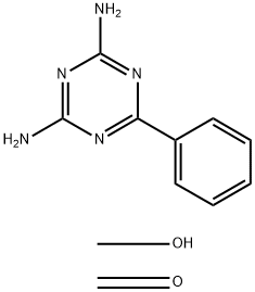 메탄올과6-페닐-1,3,5-트리아진-2,4-디아민을함유한포름알데히드중합체 구조식 이미지