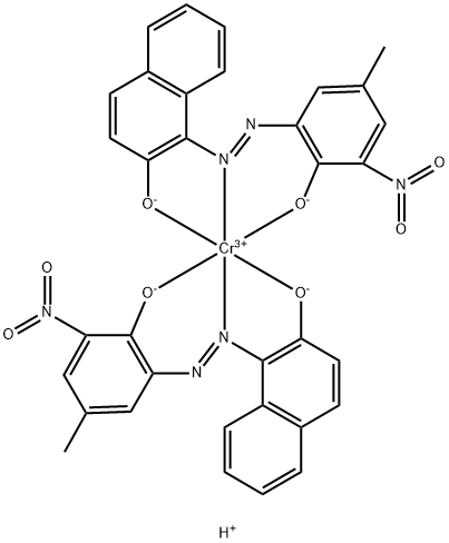 hydrogen bis[1-[(2-hydroxy-5-methyl-3-nitrophenyl)azo]-2-naphtholato(2-)]chromate(1-) Structure