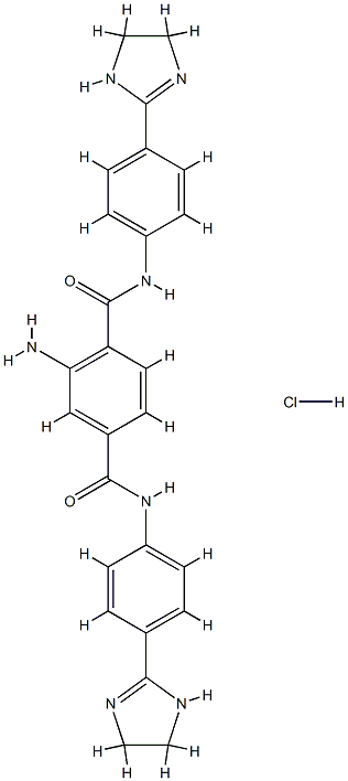 1,4-Benzenedicarboxamide,2-amino-N1,N4-bis[4-(4,5-dihydro-1H-imidazol-2-yl)phenyl]-, hydrochloride (1:2) 구조식 이미지