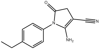 1H-Pyrrole-3-carbonitrile,2-amino-1-(4-ethylphenyl)-4,5-dihydro-5-oxo-(9CI) 구조식 이미지