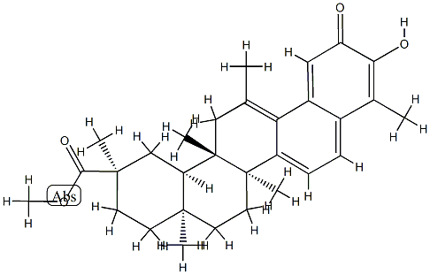 (20R)-3-Hydroxy-11-methyl-2-oxo-24,25-dinor-D:A-friedoolean-1(10),3,5,7,9(11)-penten-29-oic acid methyl ester Structure