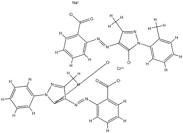 sodium [2-[[4,5-dihydro-3-methyl-5-oxo-1-(m-tolyl)-1H-pyrazol-4-yl]azo]benzoato(2-)][2-[(4,5-dihydro-3-methyl-5-oxo-1-phenyl-1H-pyrazol-4-yl)azo]benzoato(2-)]chromate(1-) Structure