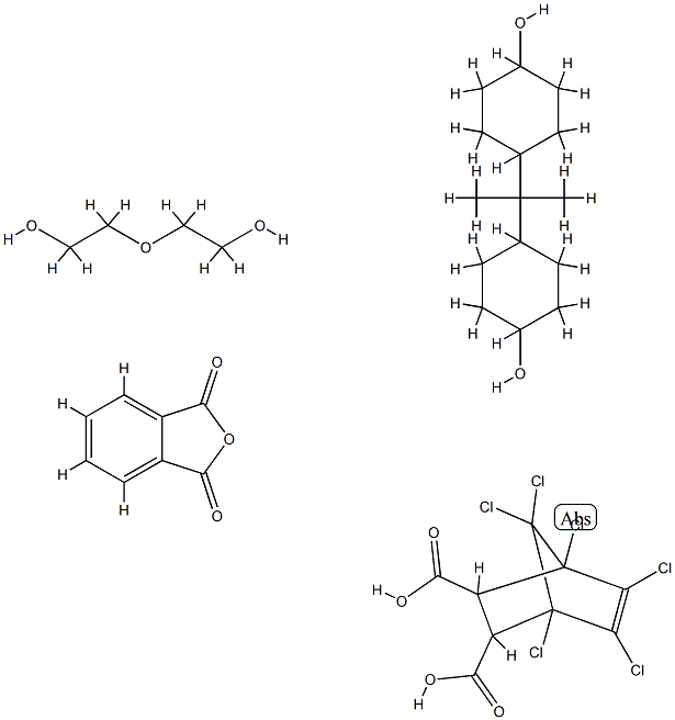비시클로2.2.1헵트-5-엔-2,3-디카르복실산,1,4,5,6,7,7-헥사클로로-,1,3-이소벤조푸란디온중합체,4,4-(1-메틸에틸리덴)비스시클로헥산올및2,2-옥시비스에탄올 구조식 이미지