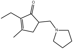 2-Cyclopenten-1-one,2-ethyl-3-methyl-5-(1-pyrrolidinylmethyl)-(9CI) 구조식 이미지
