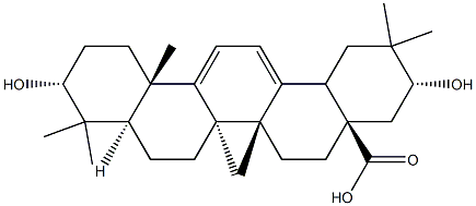 3α,21α-Dihydroxyoleana-11,13(18)-dien-28-oic acid 구조식 이미지