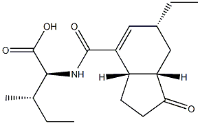 (2S,3S)-2-[[[(3as)-6α-Ethyl-2,3,3aβ,6,7,7aβ-hexahydro-1-oxo-1H-indene-4-yl]carbonyl]amino]-3-methylvaleric acid Structure
