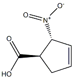 3-Cyclopentene-1-carboxylicacid,2-nitro-,(1R,2R)-rel-(9CI) Structure