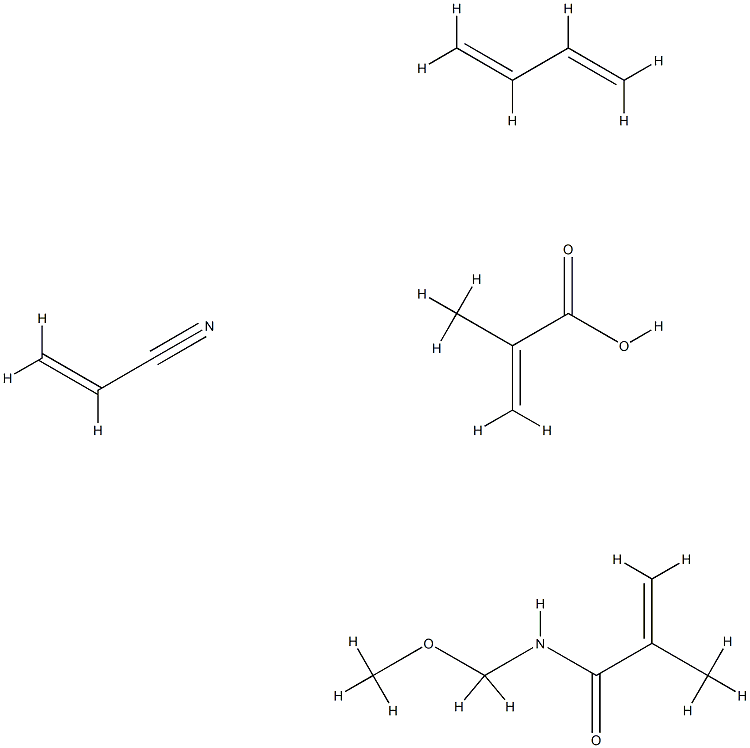 2-프로펜산,2-메틸-,1,3-부타디엔중합체,N-(메톡시메틸)-2-메틸-2-프로펜아미드및2-프로펜니트릴 구조식 이미지