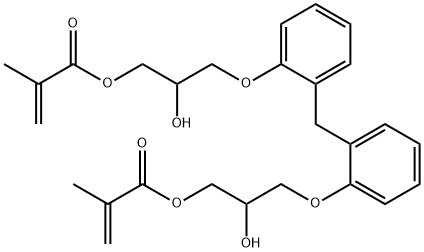 비스(2-메틸프로펜산)메틸렌비스[2,1-페닐렌옥시(2-히드록시-3,1-프로판디일)]에스테르 구조식 이미지
