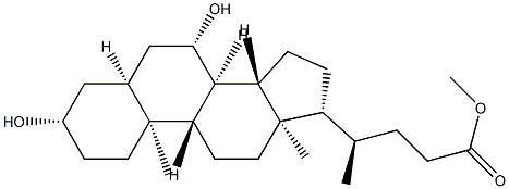 3β,7β-디하이드록시-5β-콜란-24-오산메틸에스테르 구조식 이미지