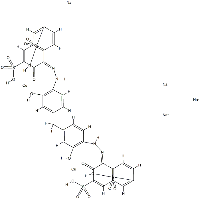 tetrasodium [mu-[[4,4'-[methylenebis[(2-hydroxy-p-phenylene)azo]]bis[3-hydroxynaphthalene-2,7-disulphonato]](8-)]]dicuprate(4-) Structure