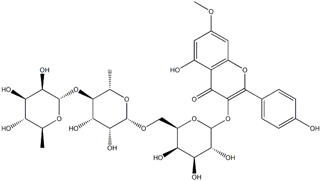 람노시트린3-O-이소르함니노사이드 구조식 이미지
