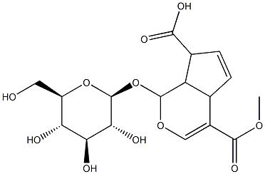 1-(β-D-글루코피라노실옥시)-1,4a,7,7a-테트라히드로시클로펜타[c]피란-4,7-디카르복실산4-메틸에스테르 구조식 이미지