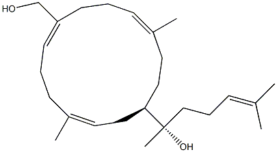 (1Z,5Z,8R,11E,α'S)-α',5,11-Trimethyl-α'-(4-methyl-3-pentenyl)-1,5,11-cyclotetradecatriene-1,8-dimethanol 구조식 이미지