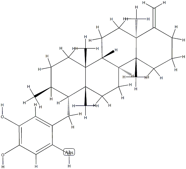 5-[[5,14β,17β-Trimethyl-4-methylene-D-homo-5α-androstan-17aα-yl]methyl]-1,2,4-benzenetriol 구조식 이미지