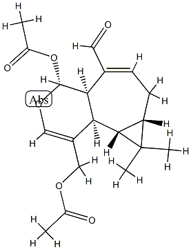 (4R)-4α-Acetyloxy-1-[(acetyloxy)methyl]-4aα,7,7aβ,8,8aβ,8bα-hexahydro-8,8-dimethyl-4H-cyclopropa[3,4]cyclohepta[1,2-c]pyran-5-carbaldehyde Structure