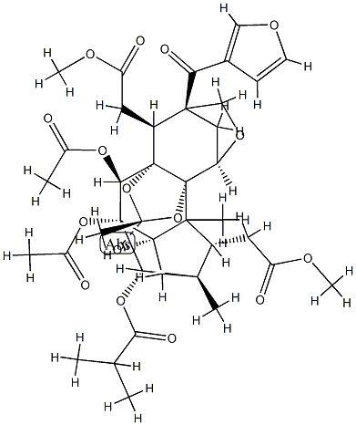 16,17-O-Seco-17-deoxy-11α,18-epoxy-16-methoxy-17-oxophragmalin 2,30-diacetate 3-(2-methylpropanoate) Structure